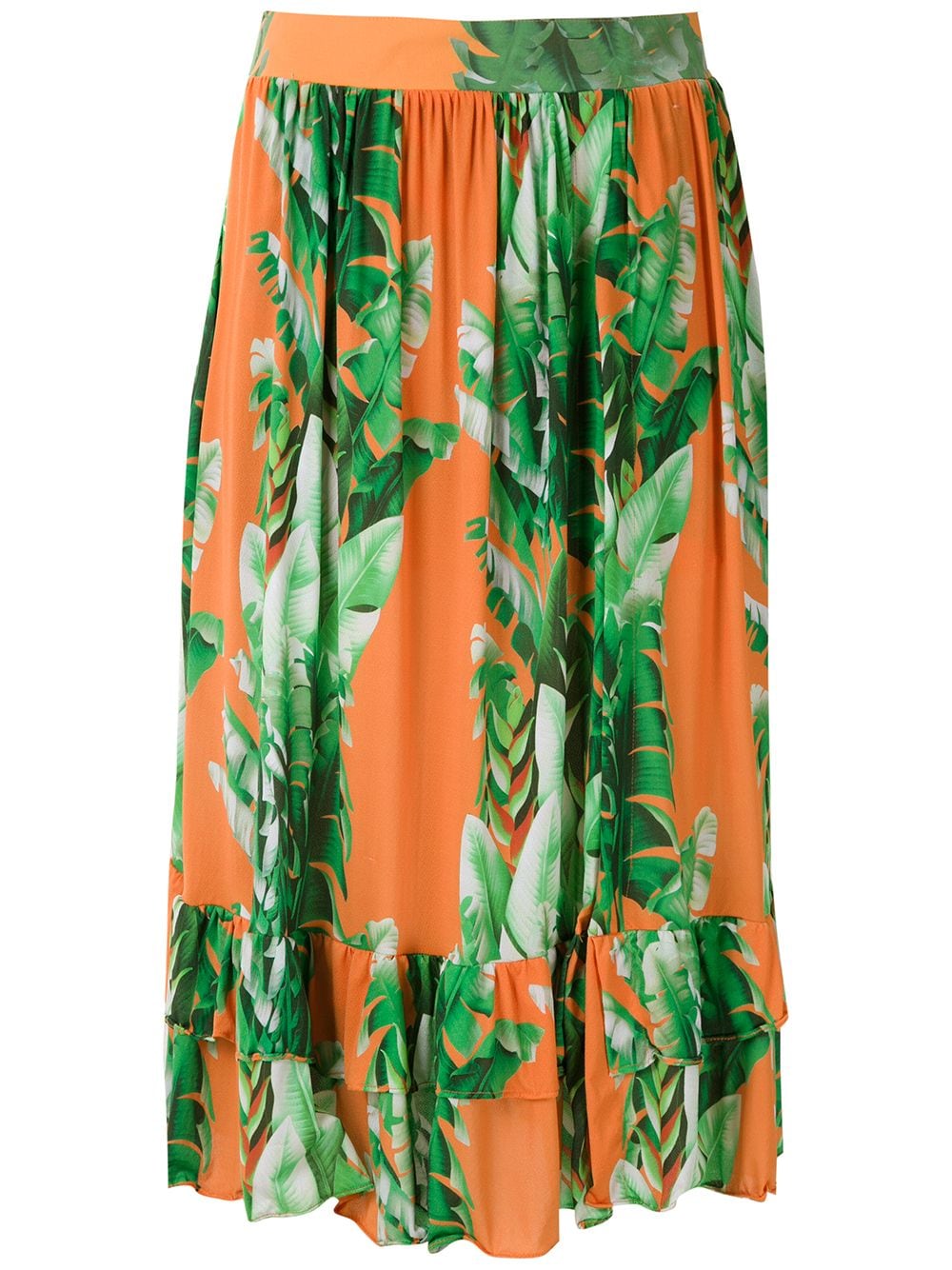 printed ruffle skirt