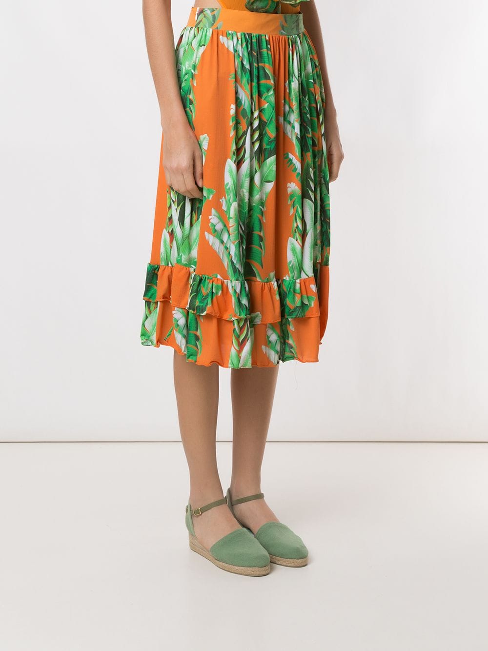 printed ruffle skirt