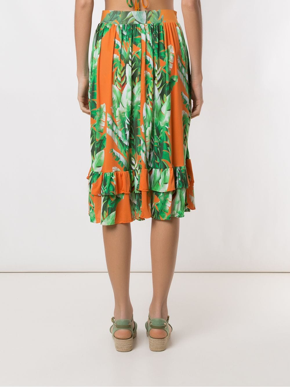 printed ruffle skirt