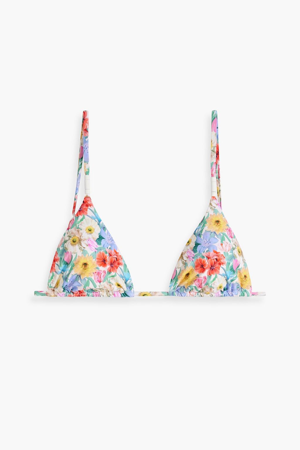 Alexa floral-print triangle bikini top