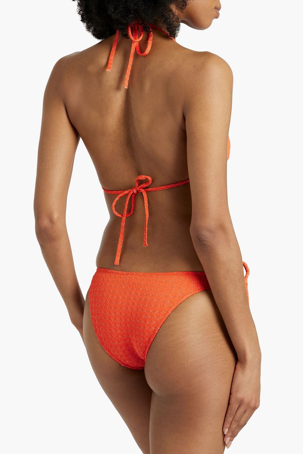 Venice metallic jacquard triangle bikini top