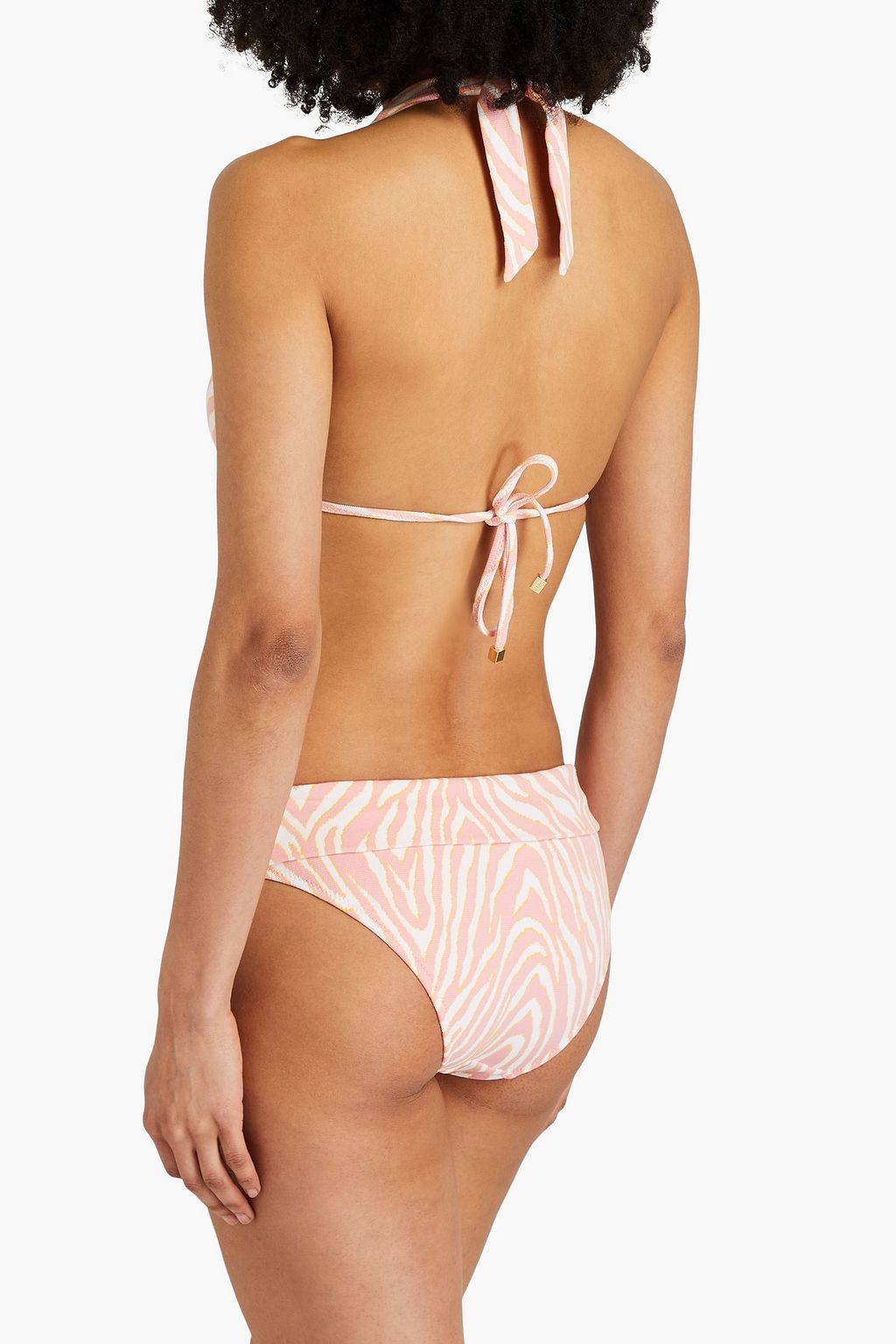 Palermo zebra-print stretch-jacquard low-rise bikini briefs