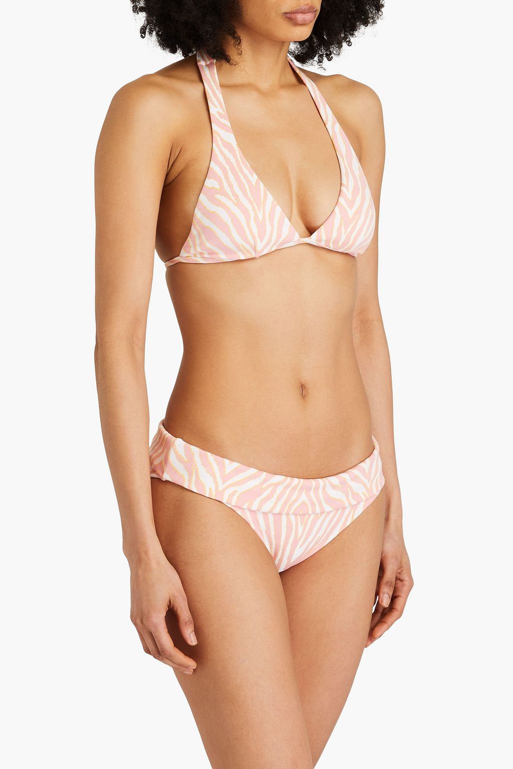 Palermo zebra-print stretch-jacquard low-rise bikini briefs