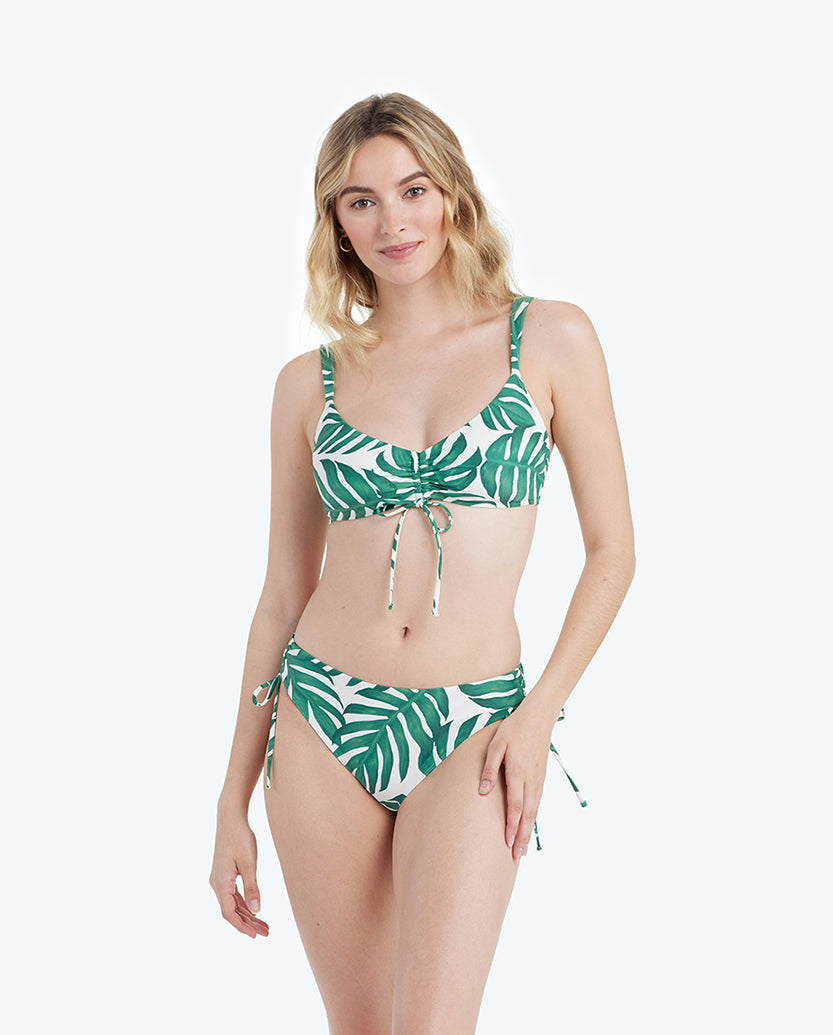 The cinched bikini bottom paradise palms