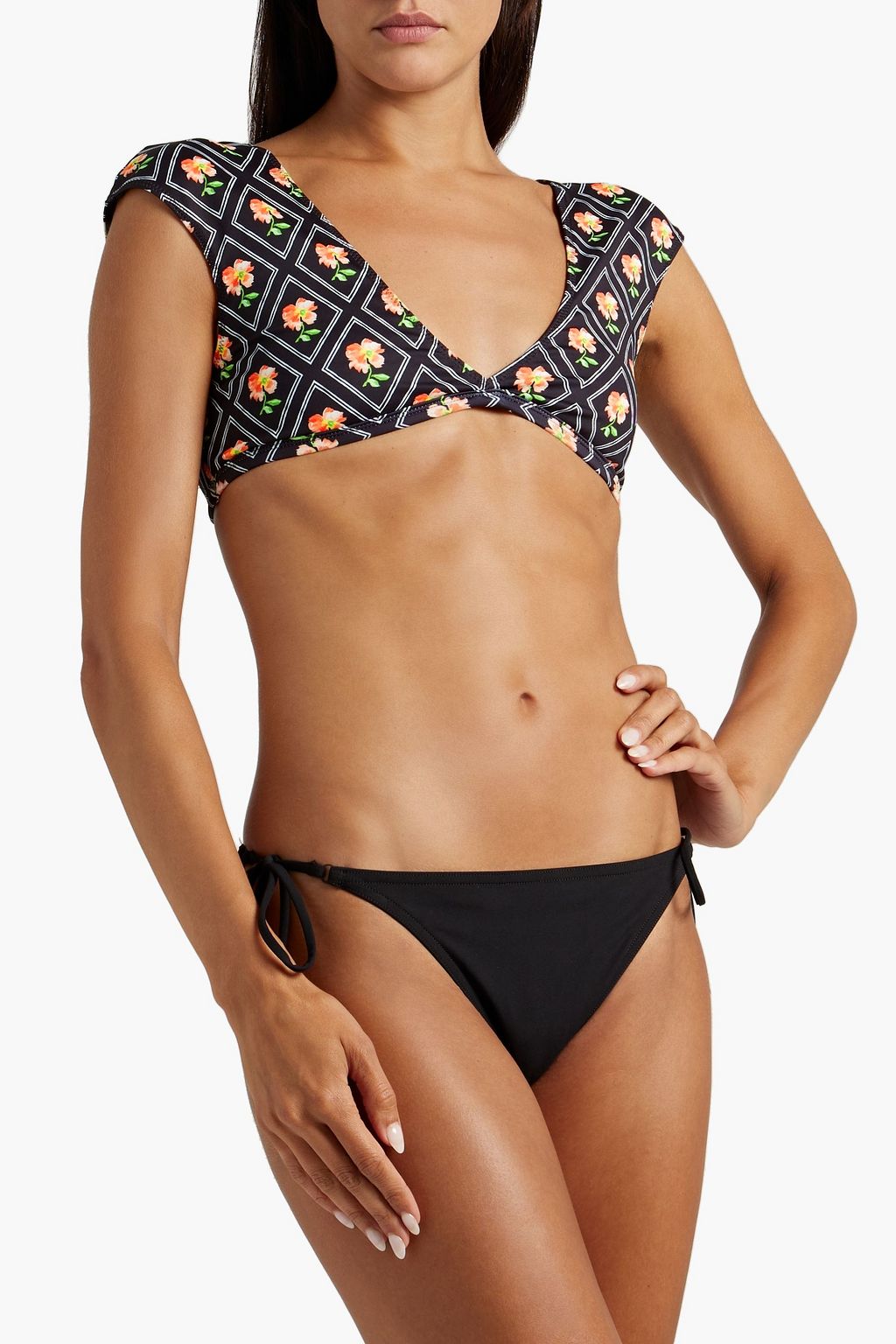 Printed bikini top