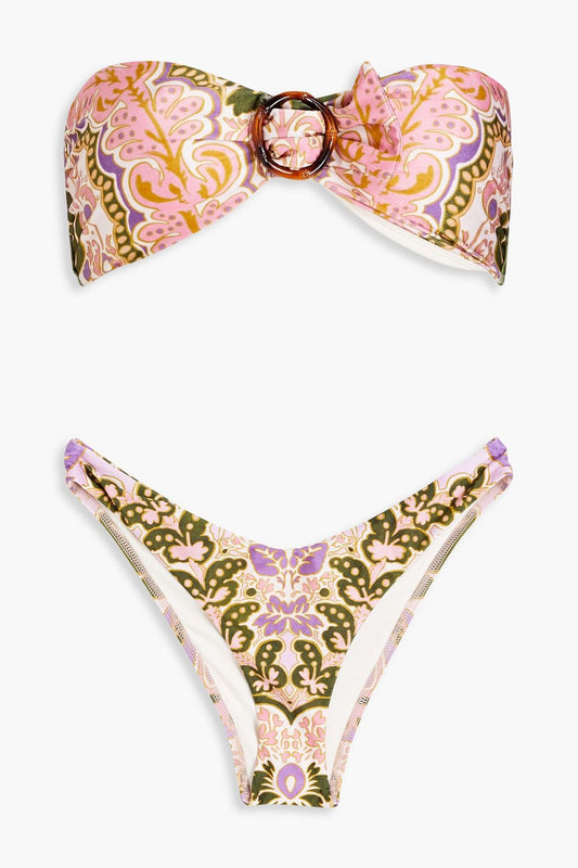 Printed bandeau bikini