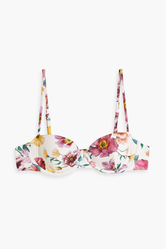 Dalia floral-print underwired bikini top