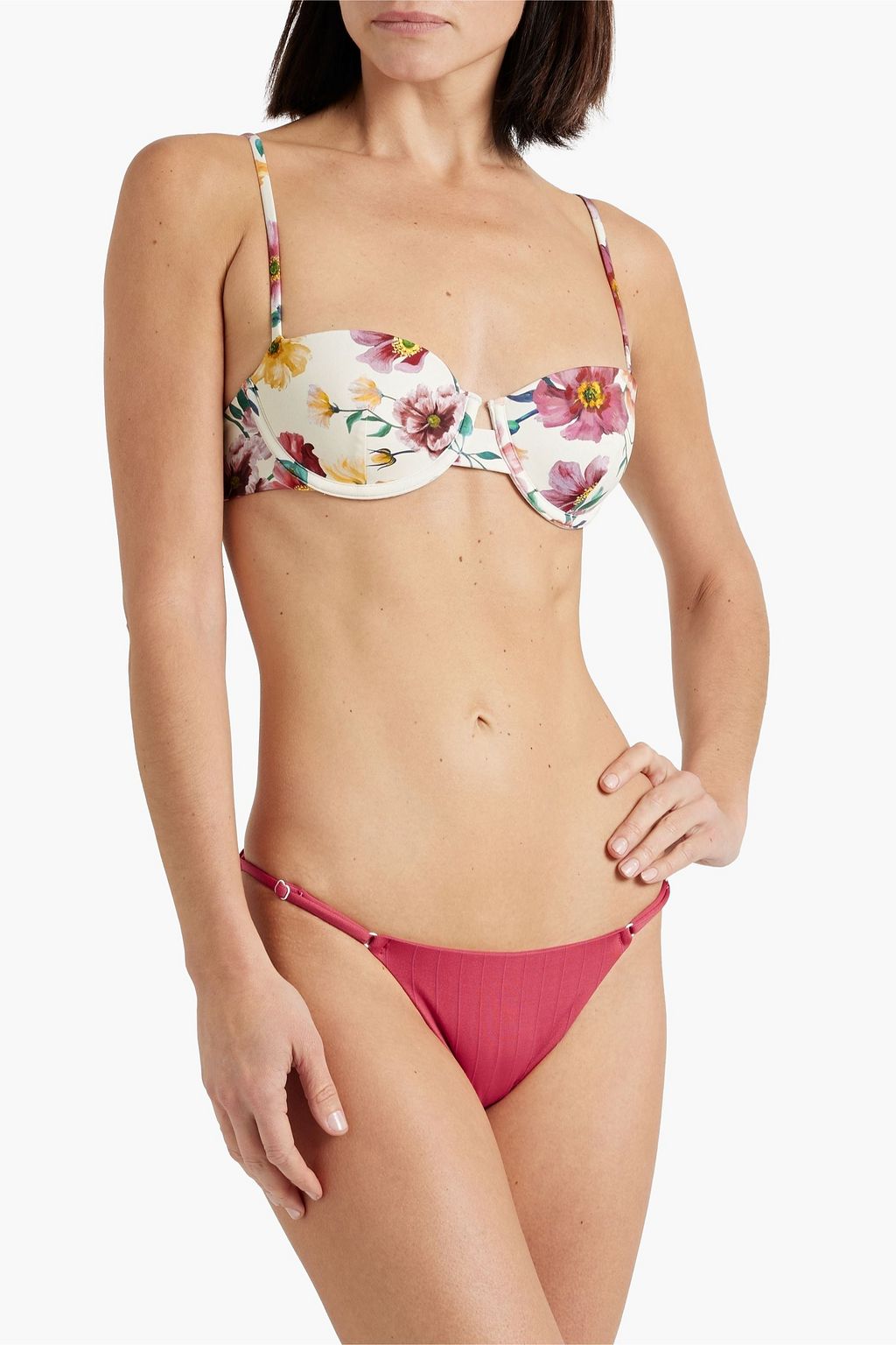 Dalia floral-print underwired bikini top