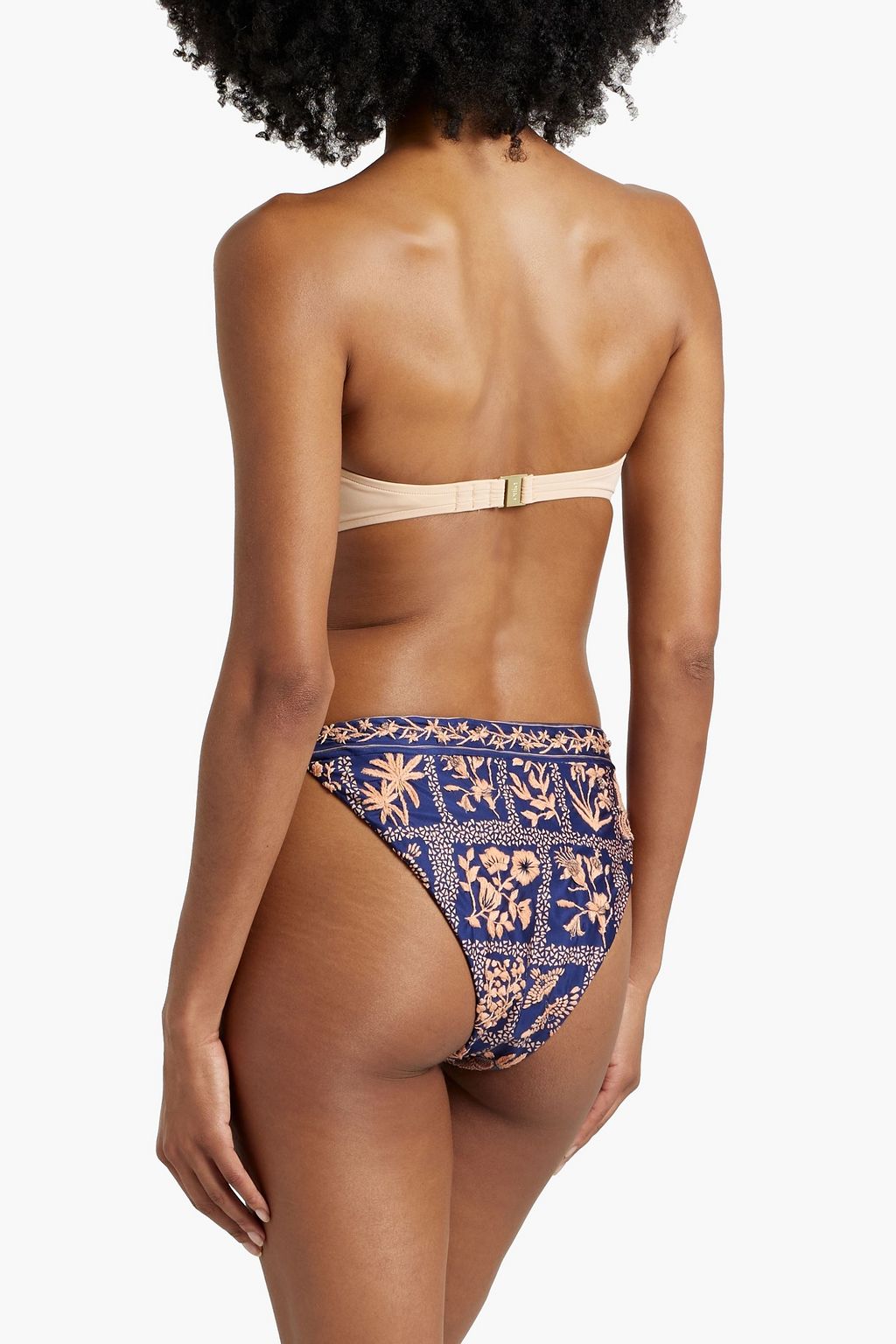Lluvia Ipanema Indigo embroidered mid-rise bikini briefs