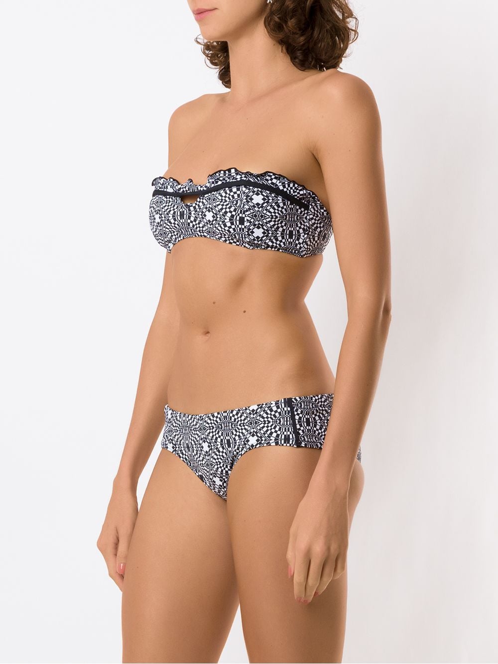 striped print bikini set