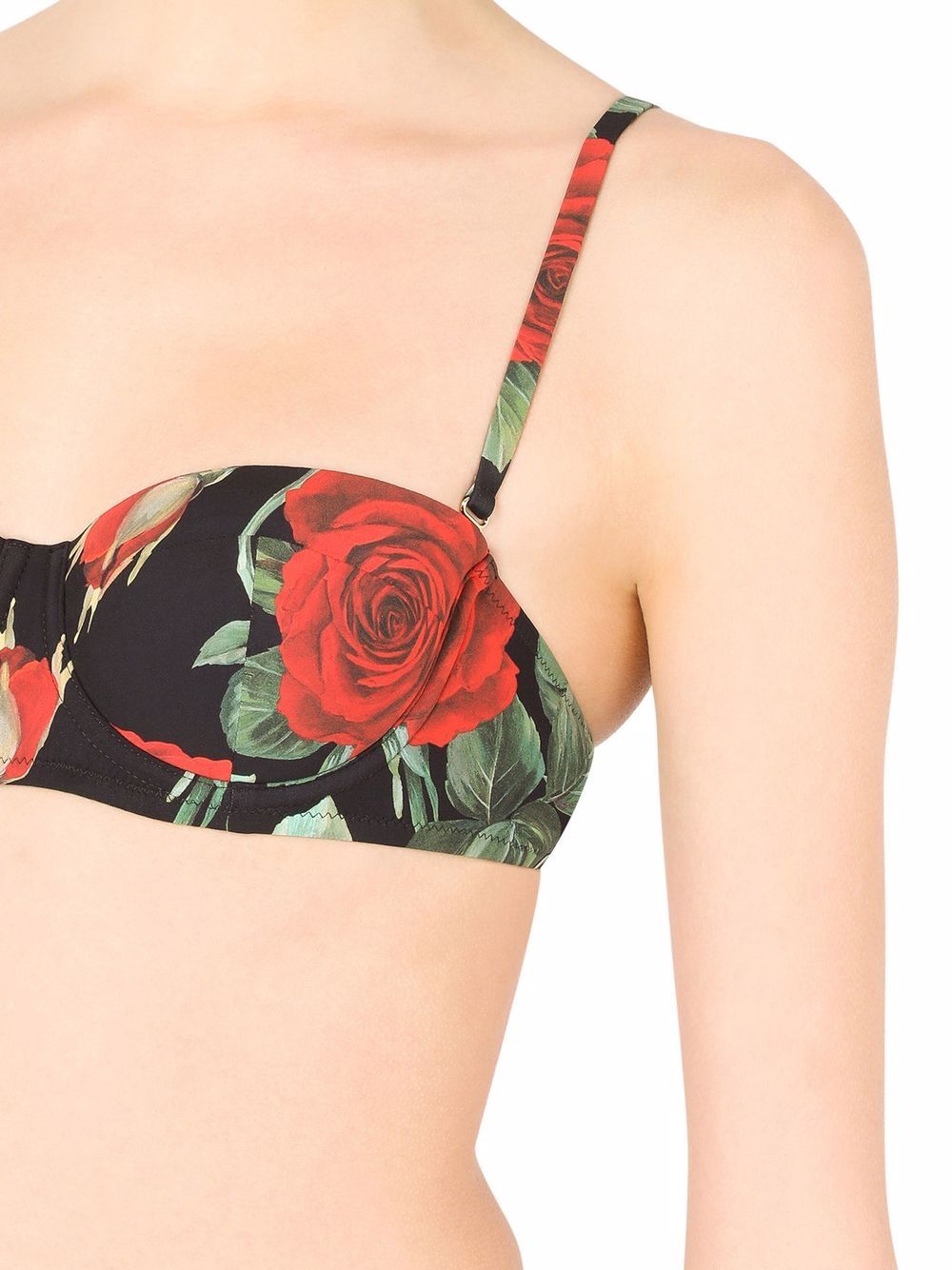 rose-print balconette bikini top