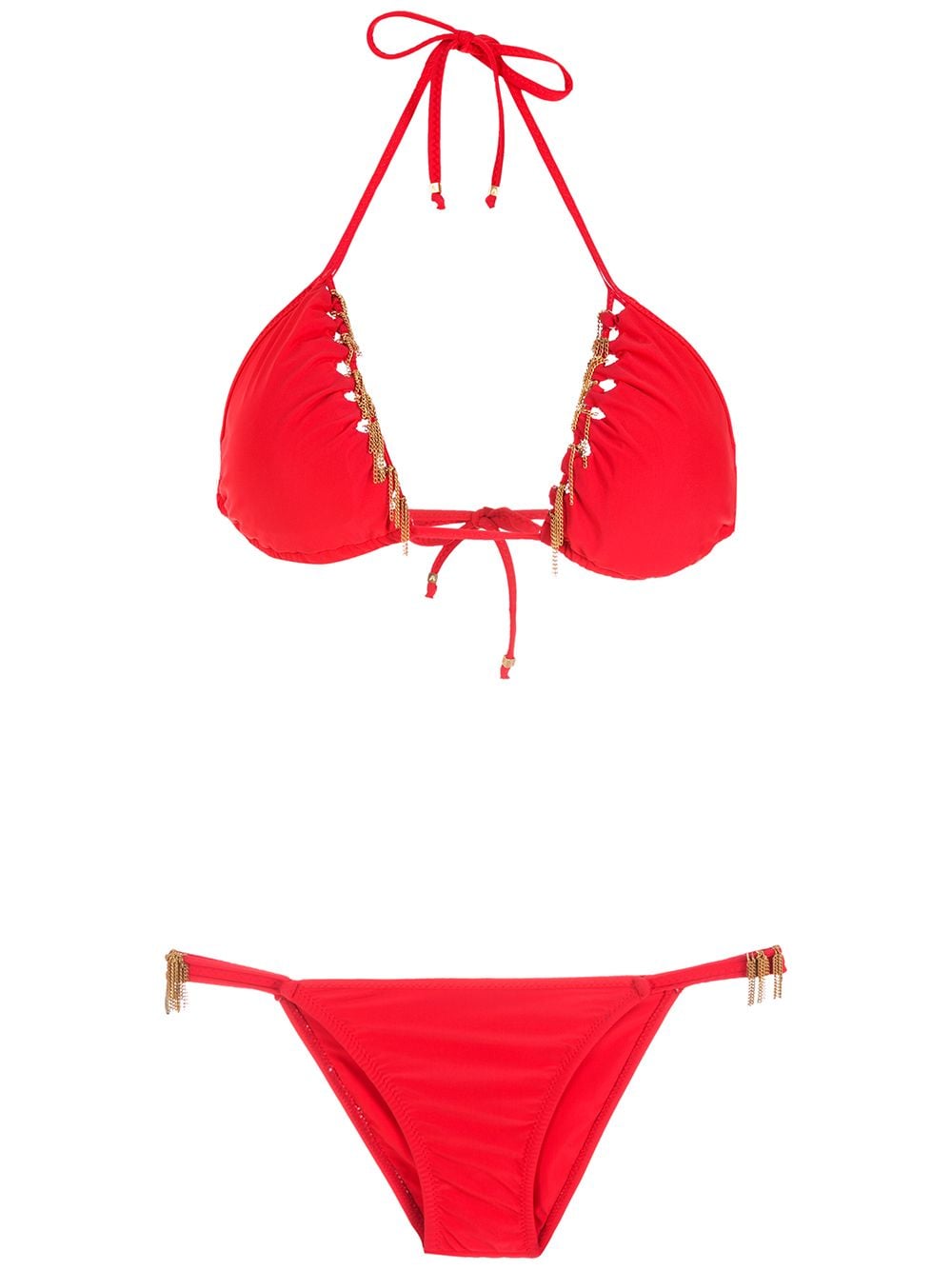 chain-link triangle bikini set