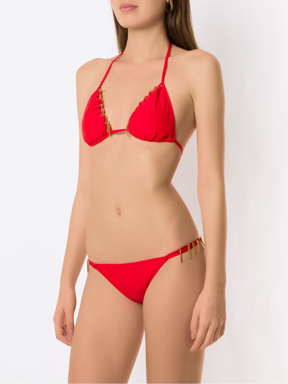 chain-link triangle bikini set