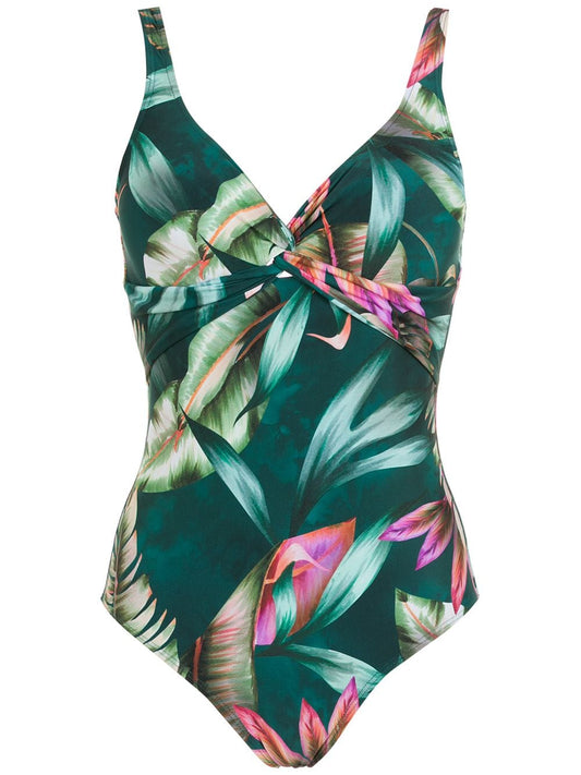 Adriana leaf-print swimsuit