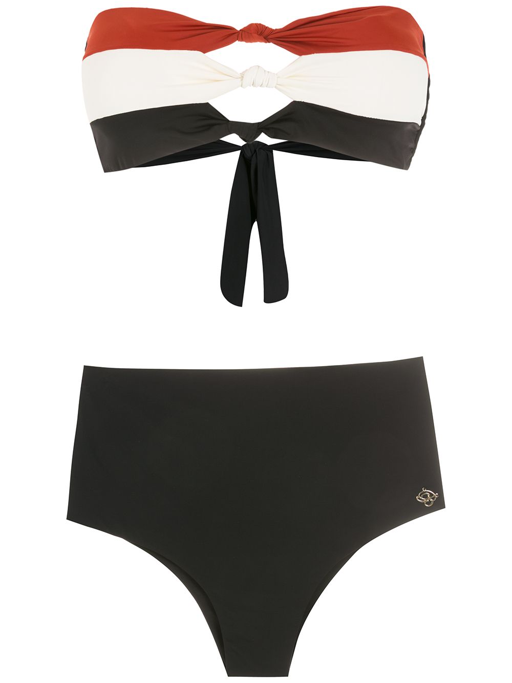 knot-detail striped bikini