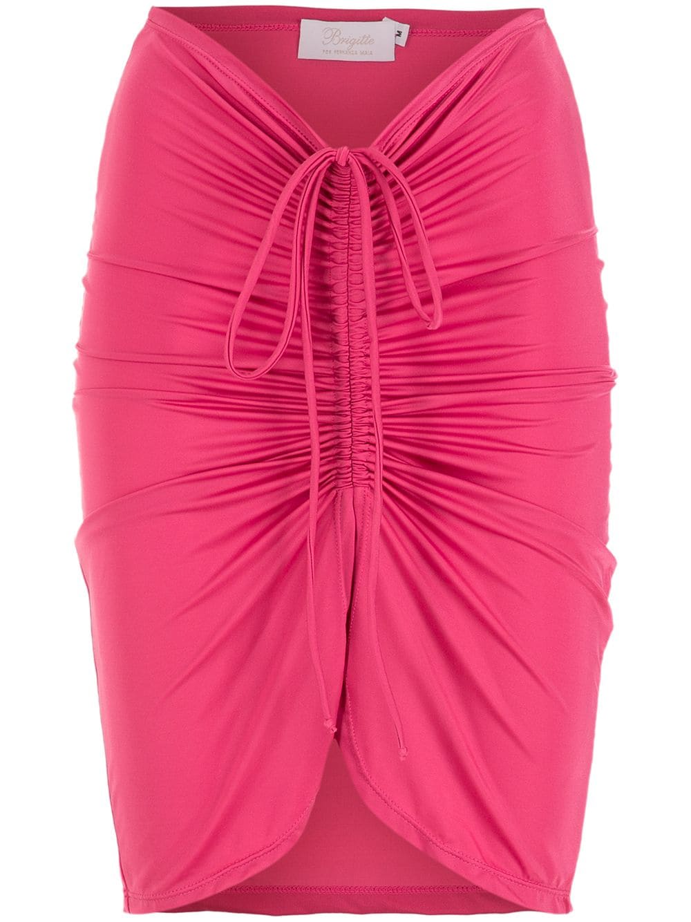 ruched-detail lace-up skirt