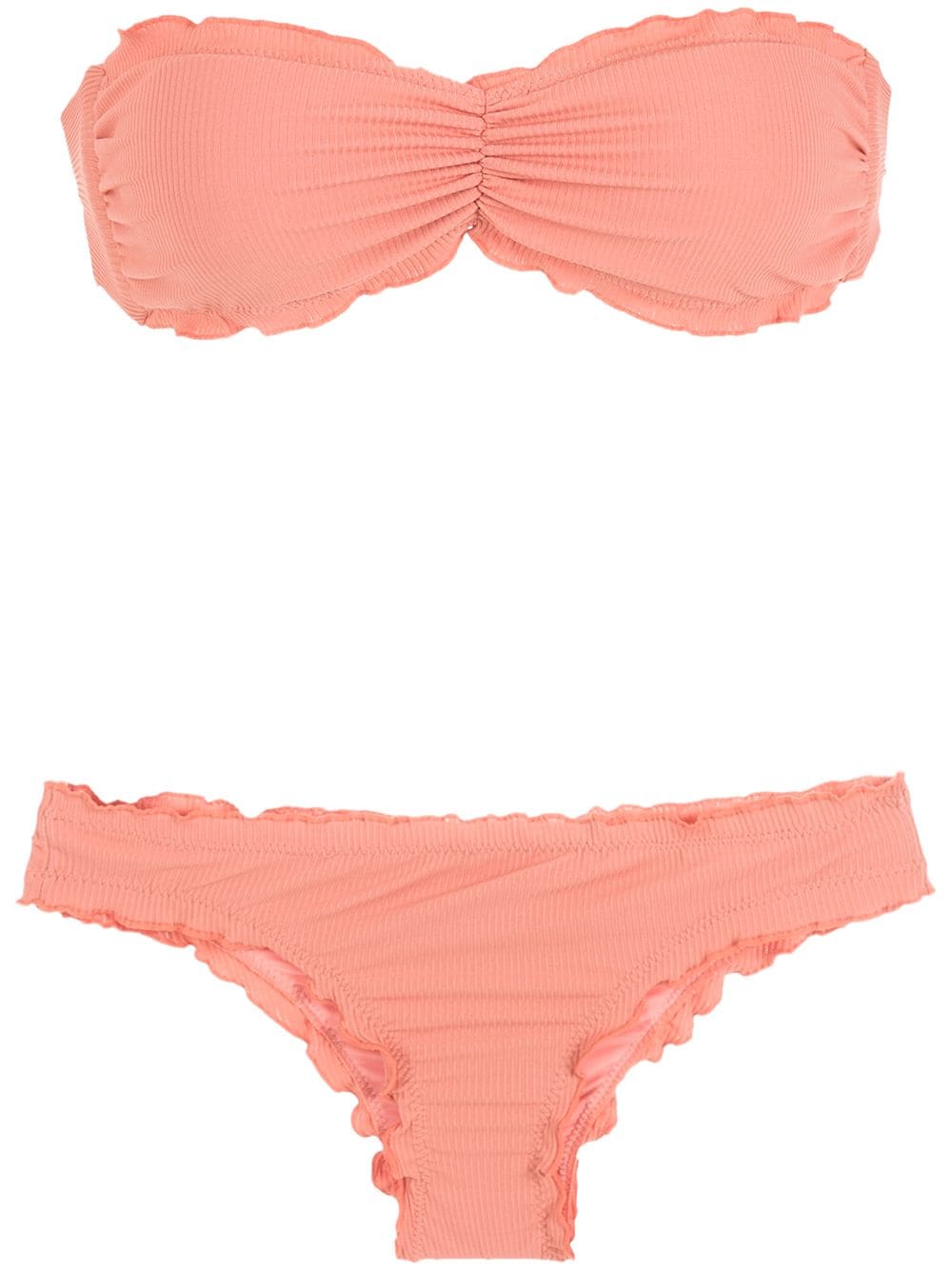 ruched bandeau bikini set