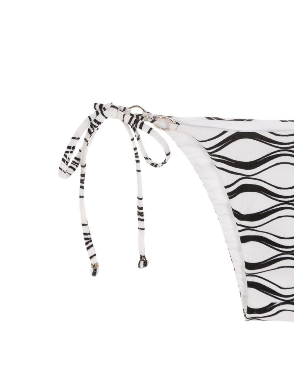 wave-print triangle bikini set