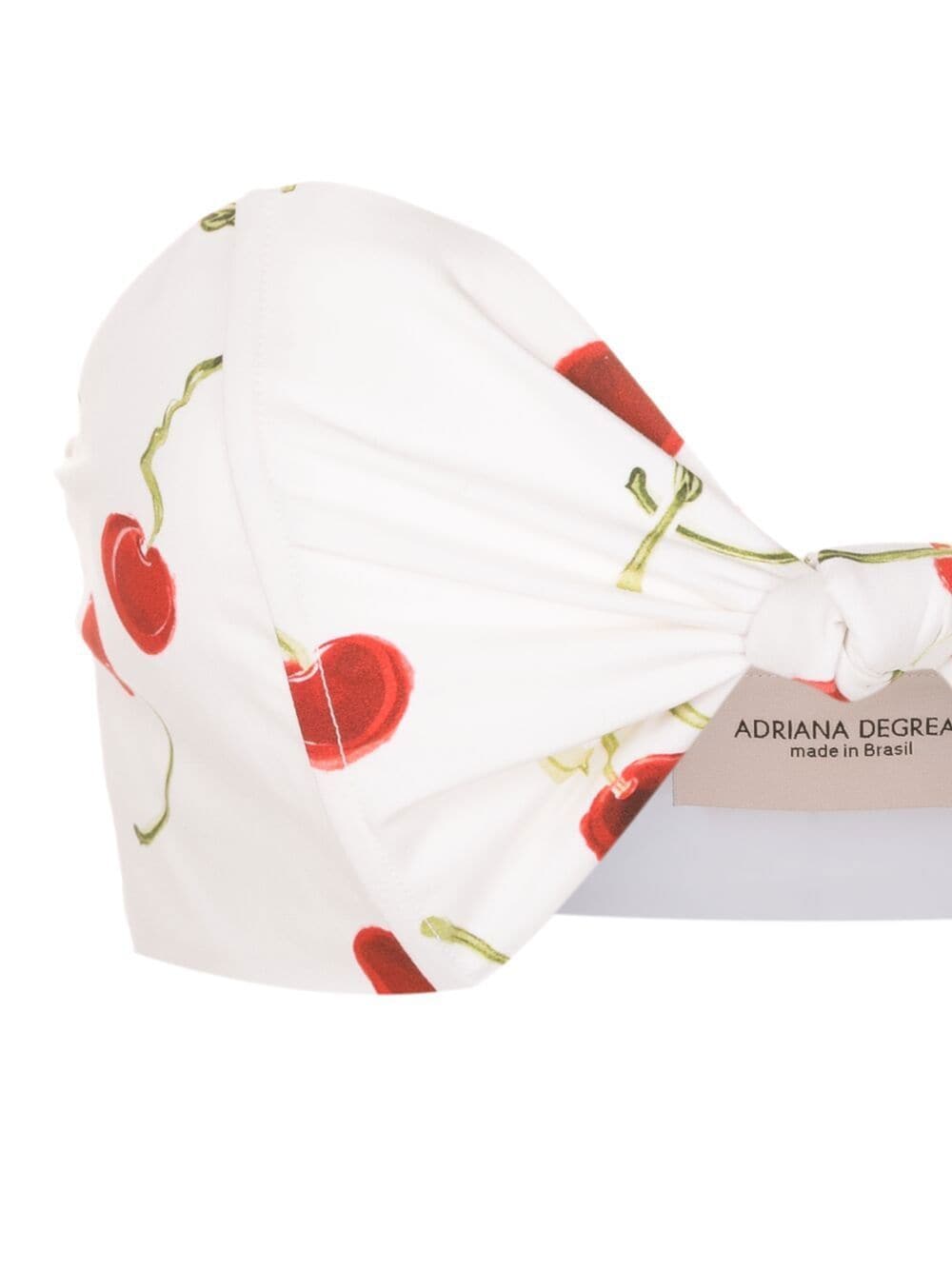 cherry-print strapless crop top