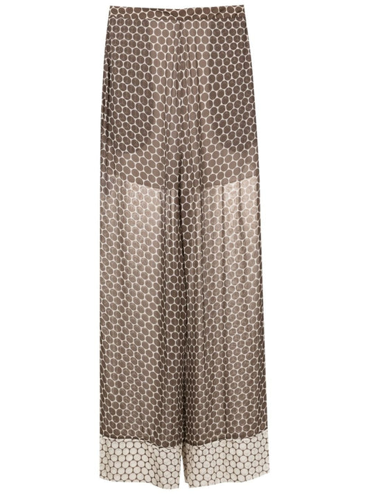 polka-dot wide-leg trousers