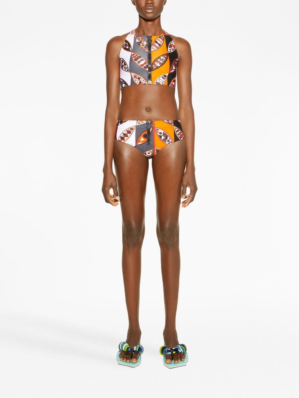 graphic-print bikini bottoms