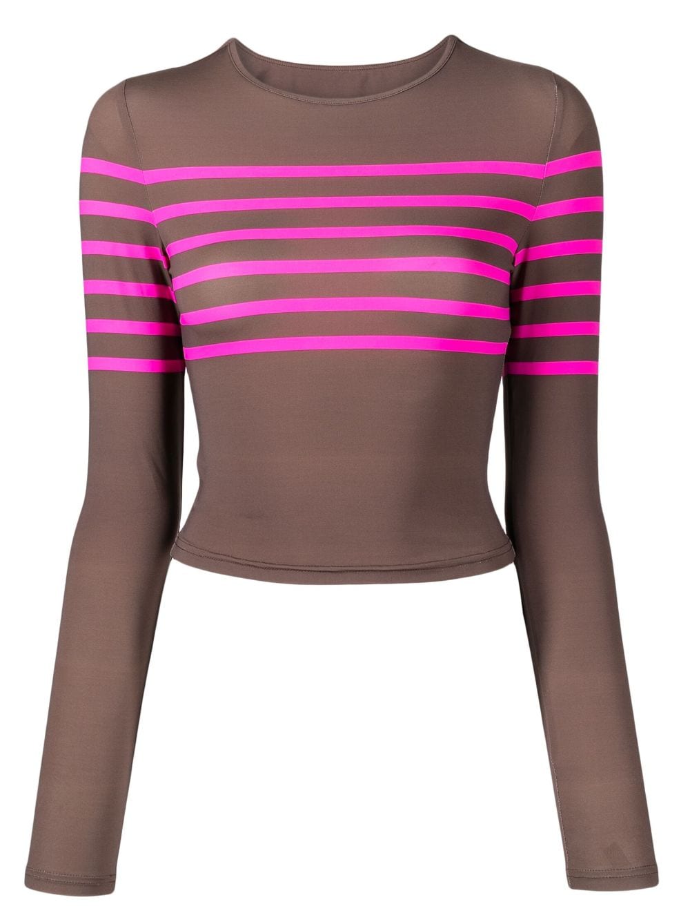 stripe-print cropped rashguard
