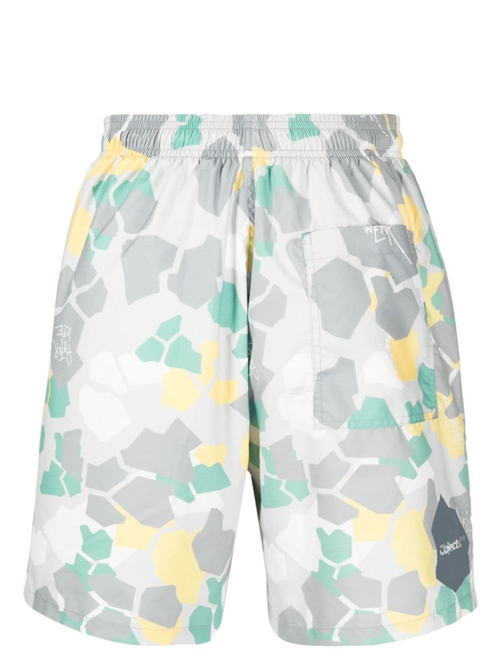 camouflage-pattern swim shorts