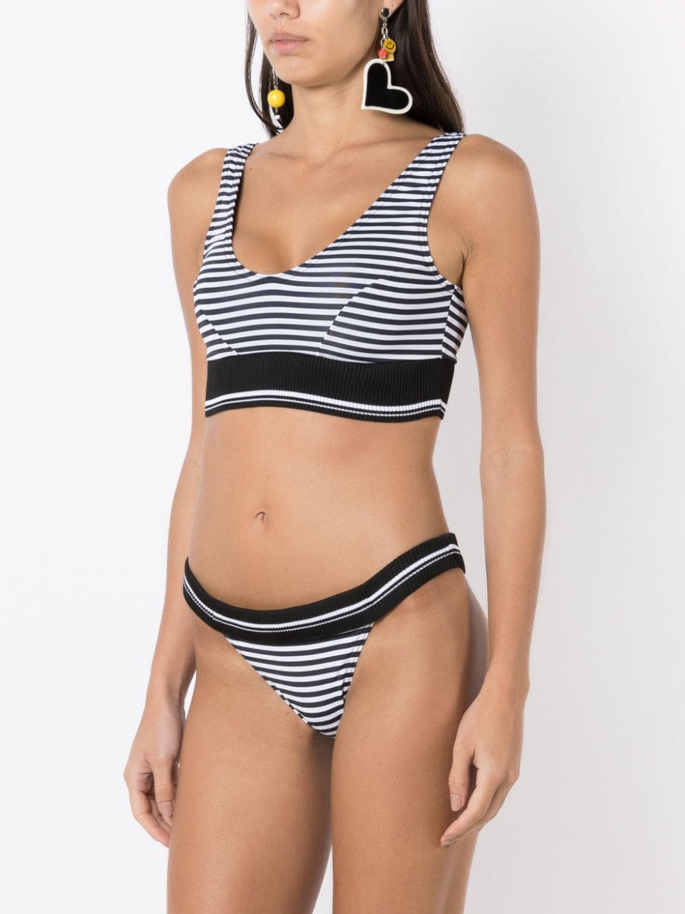striped scoop-neck bikini
