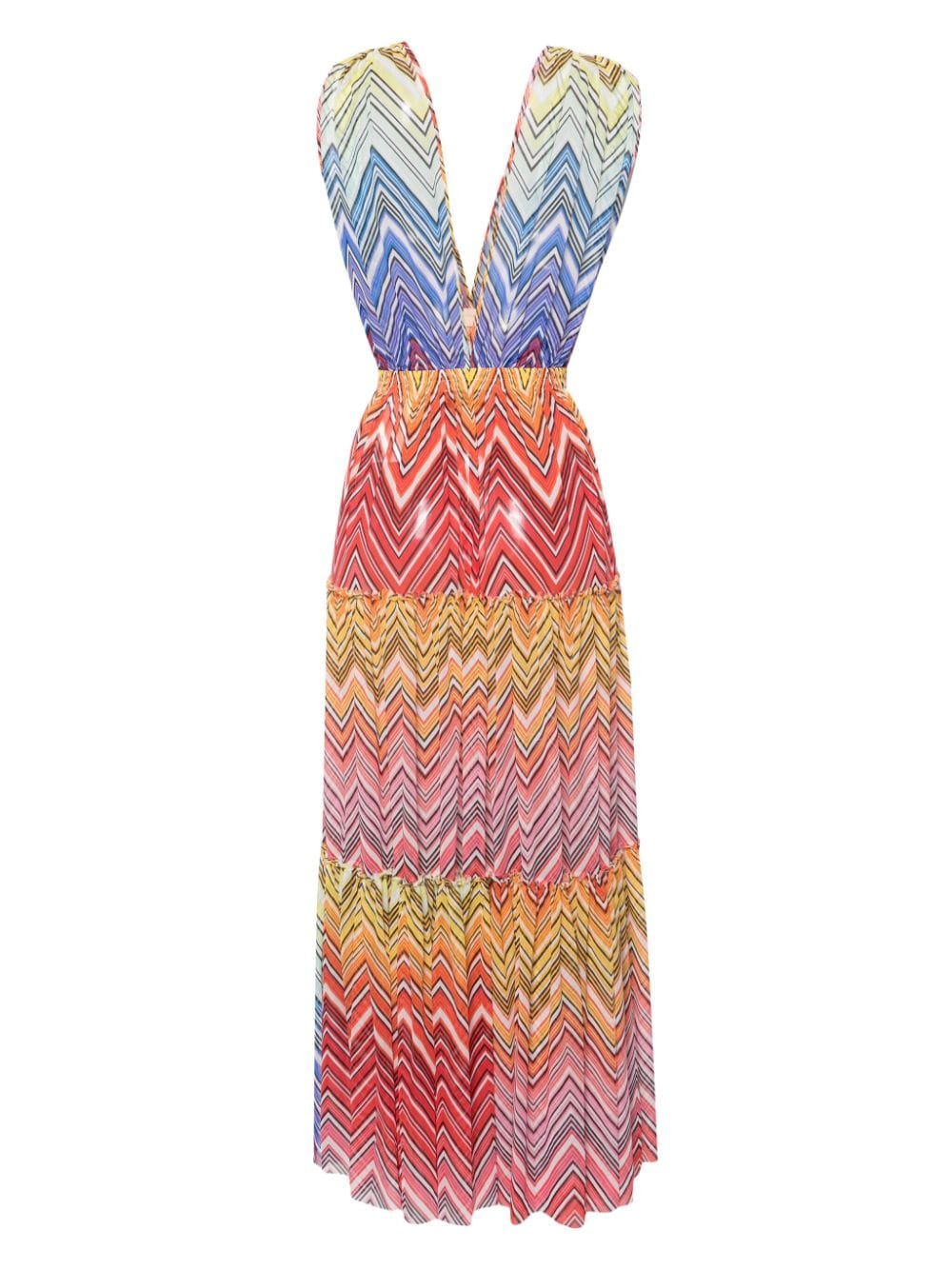 zigzag sheer maxi dress