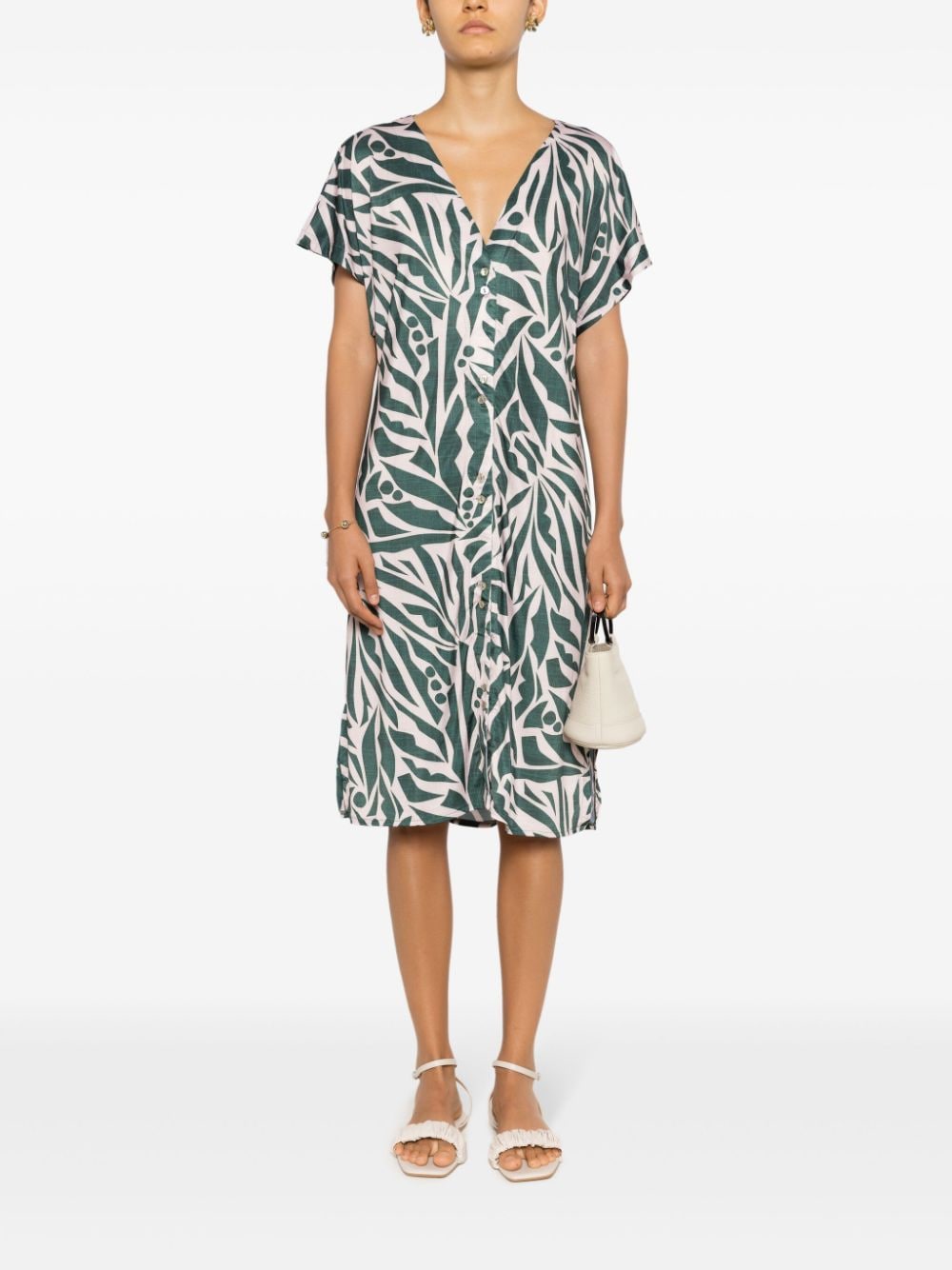 Artemis graphic-print midi dress