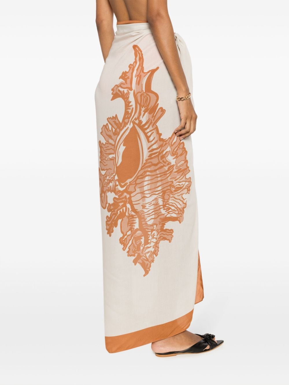 graphic-print square-shape pareo