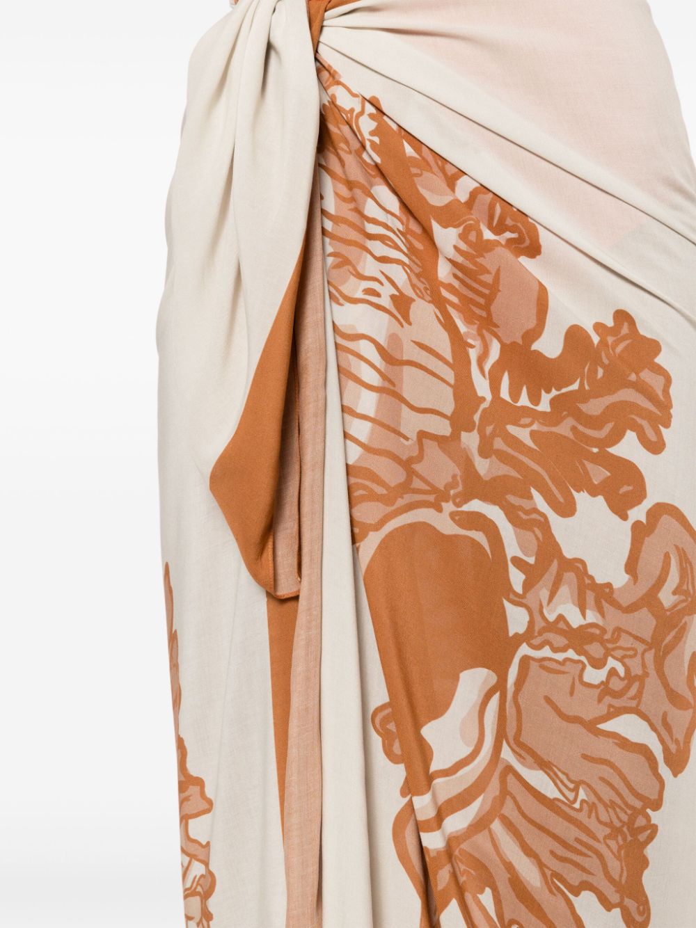 graphic-print square-shape pareo