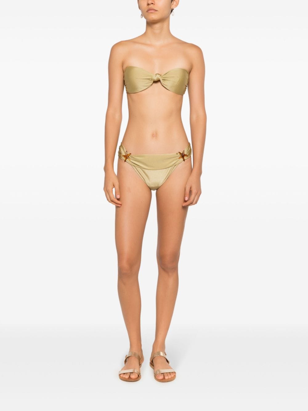 star-appliqué strapless swimsuit