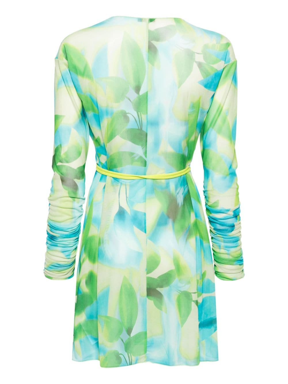 botanical-print wrap dress