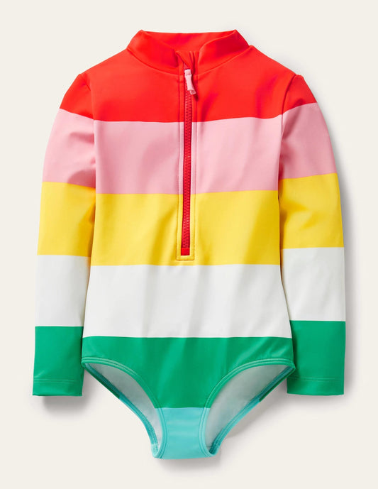 Long-sleeved swimsuit multi rainbow