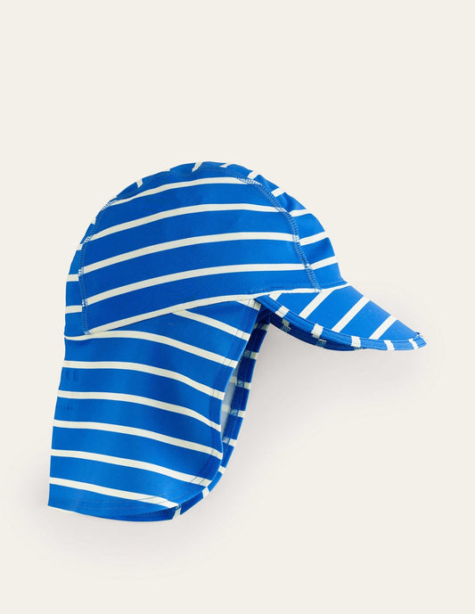 Sun safe swim hat blue stripe