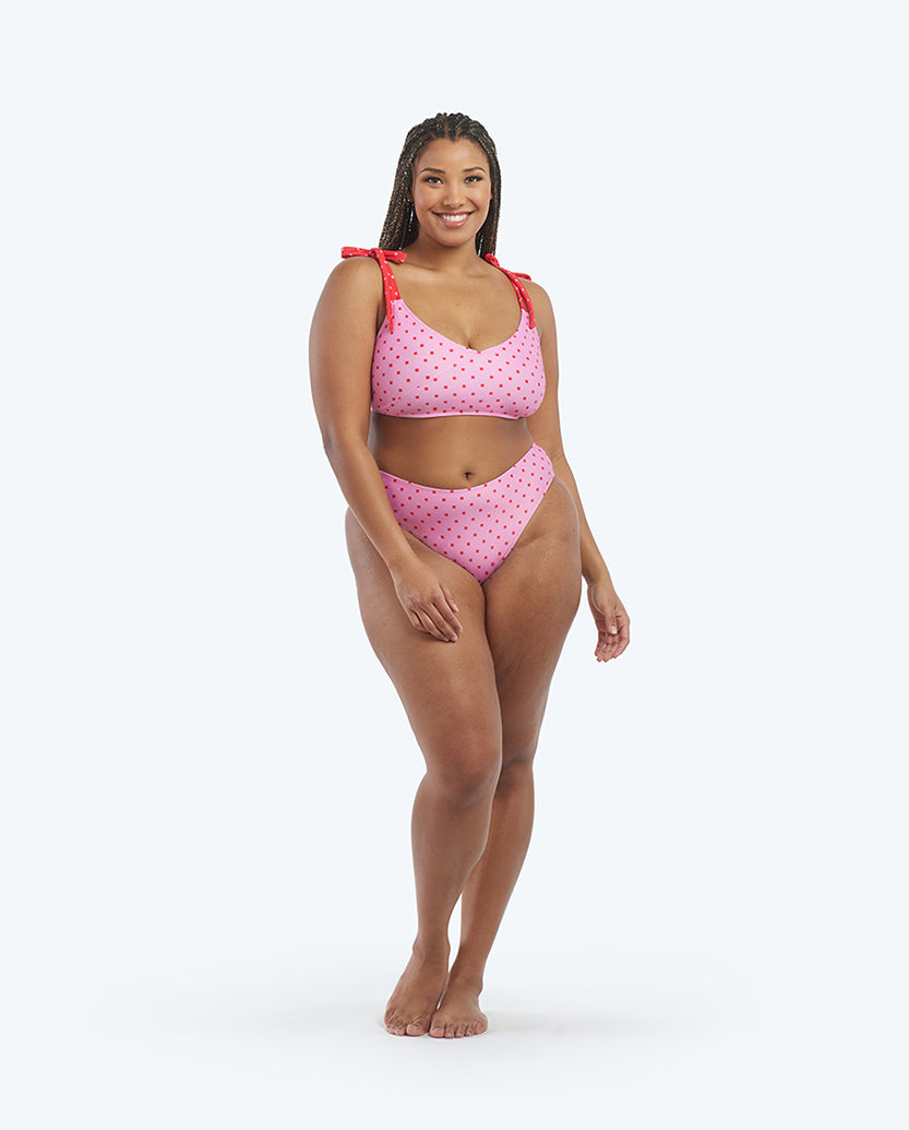 The limited-edition high leg mid rise bikini bottom