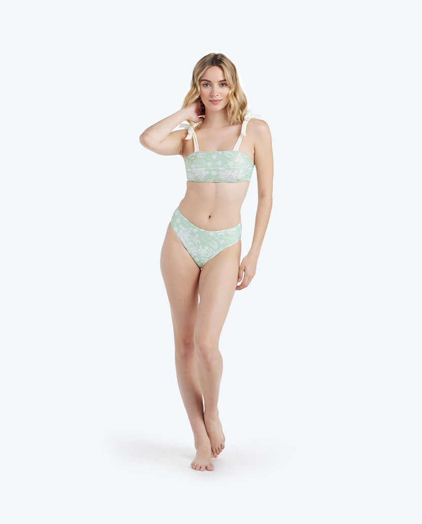 The tie oasis bikini top vintage floral in ivy