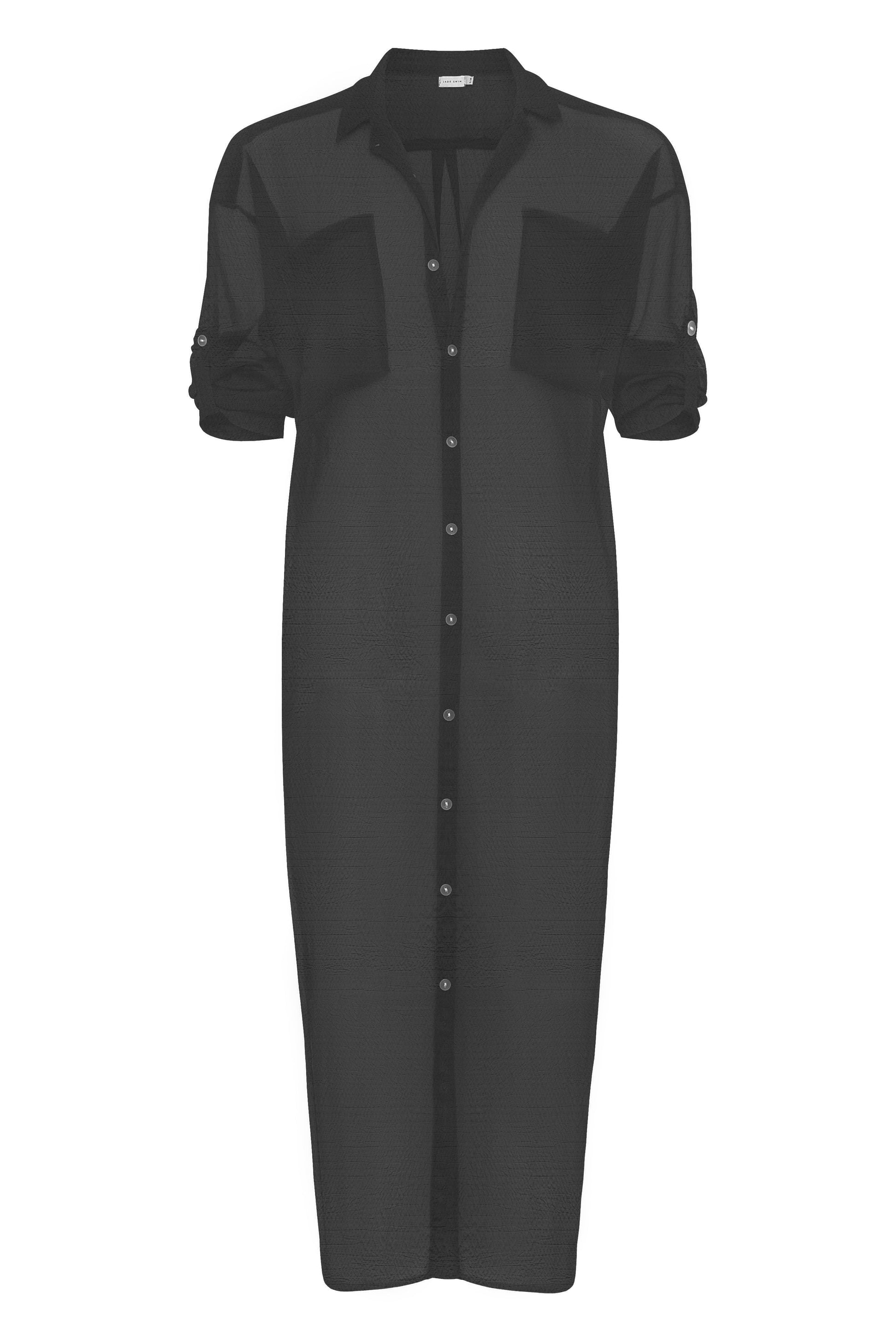 Flat image of the Mika Dress in Onyx Sheer