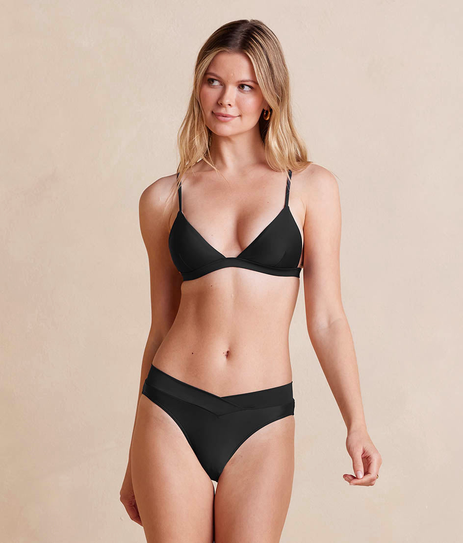The v-front mid rise bikini bottom deep sea