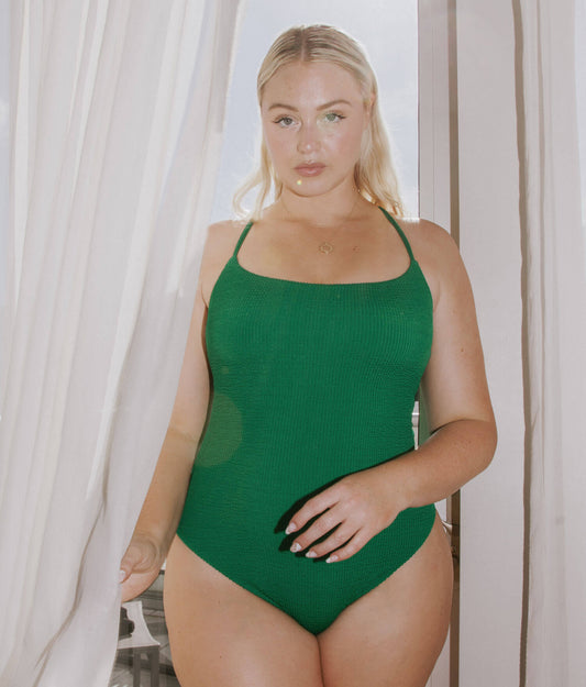 The Fiji One Piece - Seersucker - Emerald - Classic