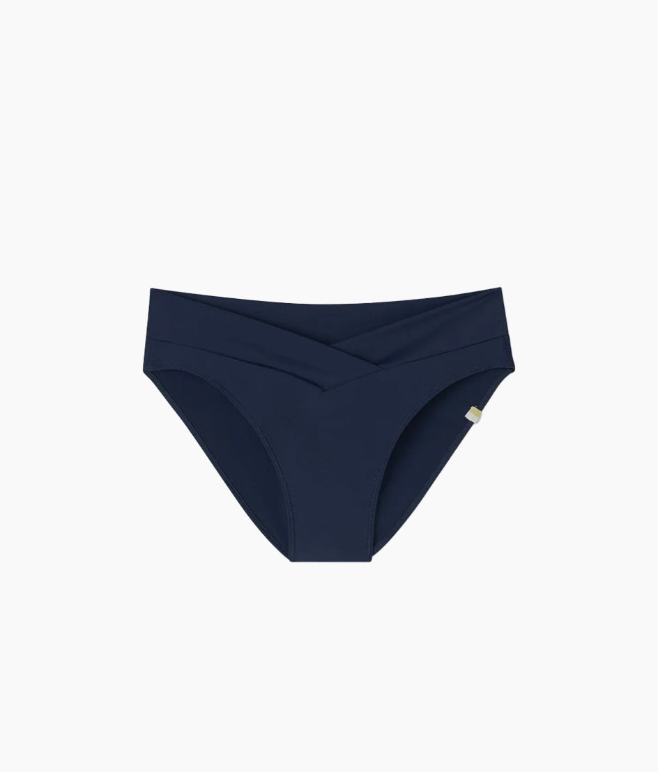 The v-front mid rise bikini bottom deep sea
