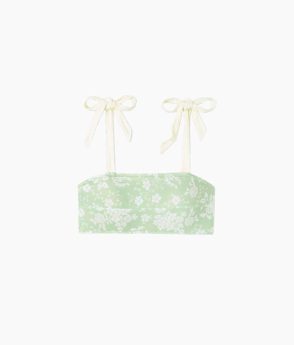 The tie oasis bikini top vintage floral in ivy